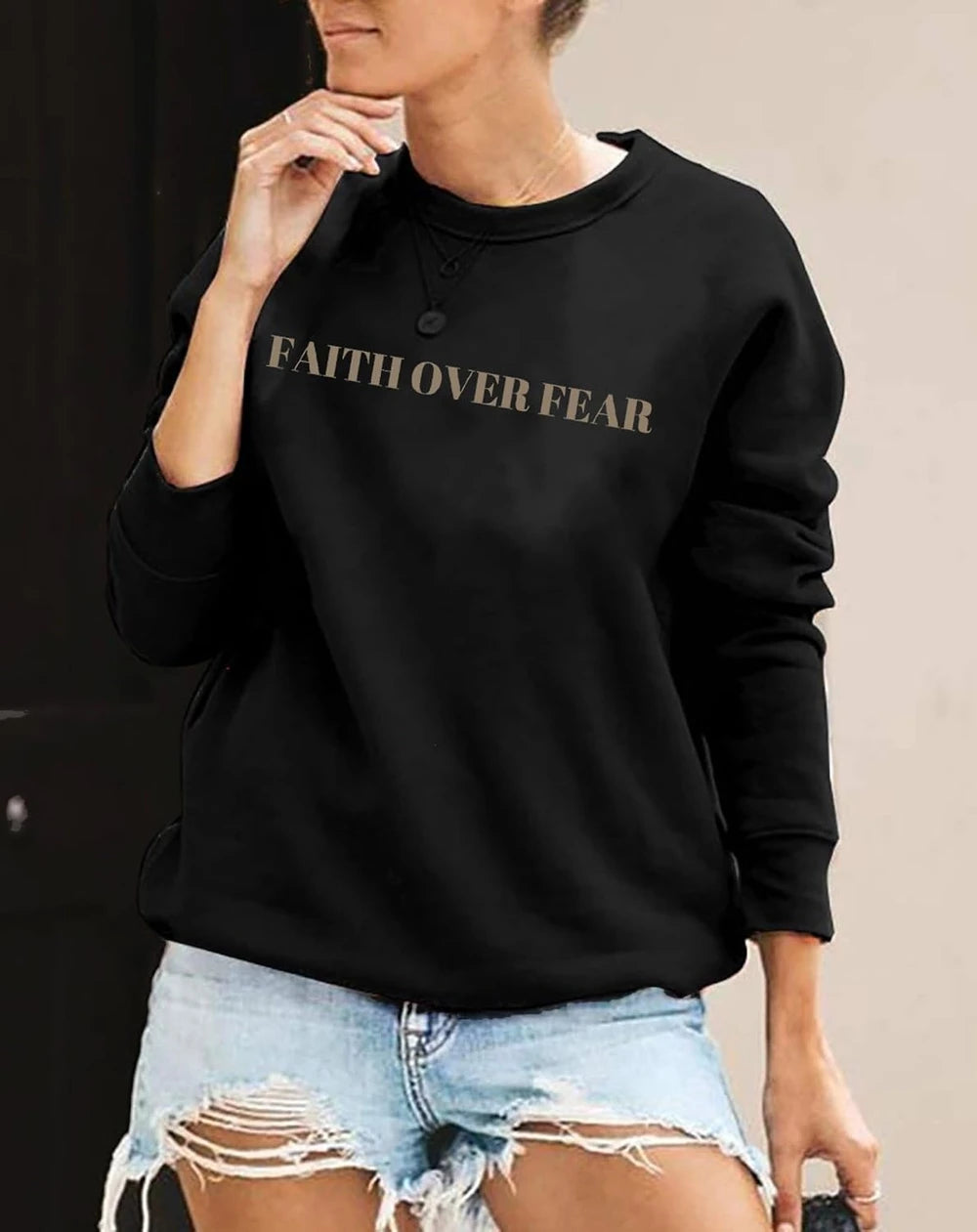 Oversized Faith Crewneck Sweatshirt