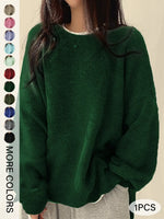 Drop Shoulder Split Hem Sweater