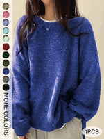 Drop Shoulder Split Hem Sweater