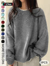 Drop Shoulder Split Hem Sweater