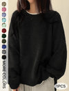 Drop Shoulder Split Hem Sweater