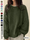 Drop Shoulder Split Hem Sweater