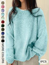Drop Shoulder Split Hem Sweater
