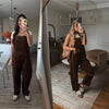 Tanming Corduroy Wide Leg Overalls