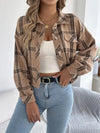 Plaid Print Button Front Jacket