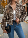 Plaid Print Button Front Jacket