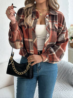 Plaid Print Button Front Jacket