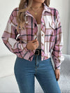 Plaid Print Button Front Jacket