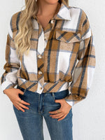 Plaid Print Button Front Jacket