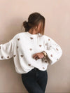 Heart Print Knitted Sweater