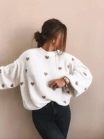 Heart Print Knitted Sweater