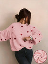 Heart Print Knitted Sweater