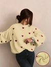 Heart Print Knitted Sweater
