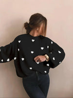 Heart Print Knitted Sweater