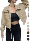 Lightweight Zip Up Crop Jacket