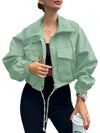 Lightweight Zip Up Crop Jacket