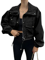 Lightweight Zip Up Crop Jacket