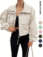 Lightweight Zip Up Crop Jacket