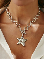 Bohemian Geometric Star Pendant Necklace
