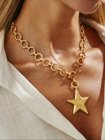 Bohemian Geometric Star Pendant Necklace