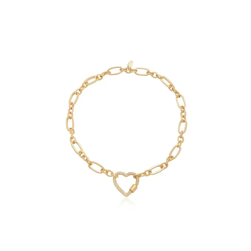 Open Heart Lock Necklace