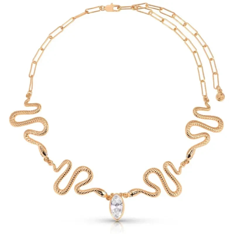 Ettika Serpentina CZ Crystal Choker Necklace