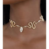 Ettika Serpentina CZ Crystal Choker Necklace