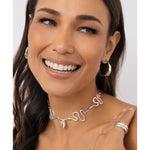 Ettika Serpentina CZ Crystal Choker Necklace