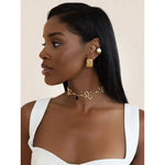 Ettika Serpentina CZ Crystal Choker Necklace