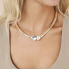 Gold Plated Double Gemstone Choker