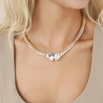 Gold Plated Double Gemstone Choker