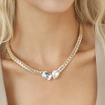 Gold Plated Double Gemstone Choker