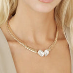 Gold Plated Double Gemstone Choker