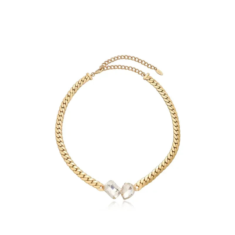 Gold Plated Double Gemstone Choker
