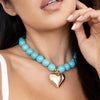 Turquoise Heart Charm Necklace