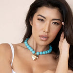 Turquoise Heart Charm Necklace