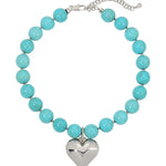 Turquoise Heart Charm Necklace