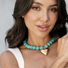 Turquoise Heart Charm Necklace