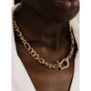 Gold Cuffed Link Necklace