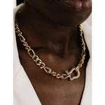Gold Cuffed Link Necklace