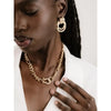 Gold Cuffed Link Necklace
