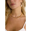Gold Cuffed Link Necklace