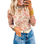 Floral Mesh Long Sleeve Top