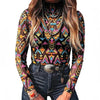 Rose Print Mesh Top