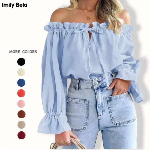 Imily Bela Off-Shoulder Ruffle Blouse