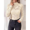 Lace Long Sleeve Mock Neck Top