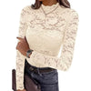 Lace Long Sleeve Mock Neck Top