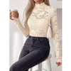 Lace Long Sleeve Mock Neck Top