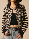 Leopard Print Knit Cardigan Sweater