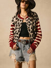 Leopard Print Knit Cardigan Sweater